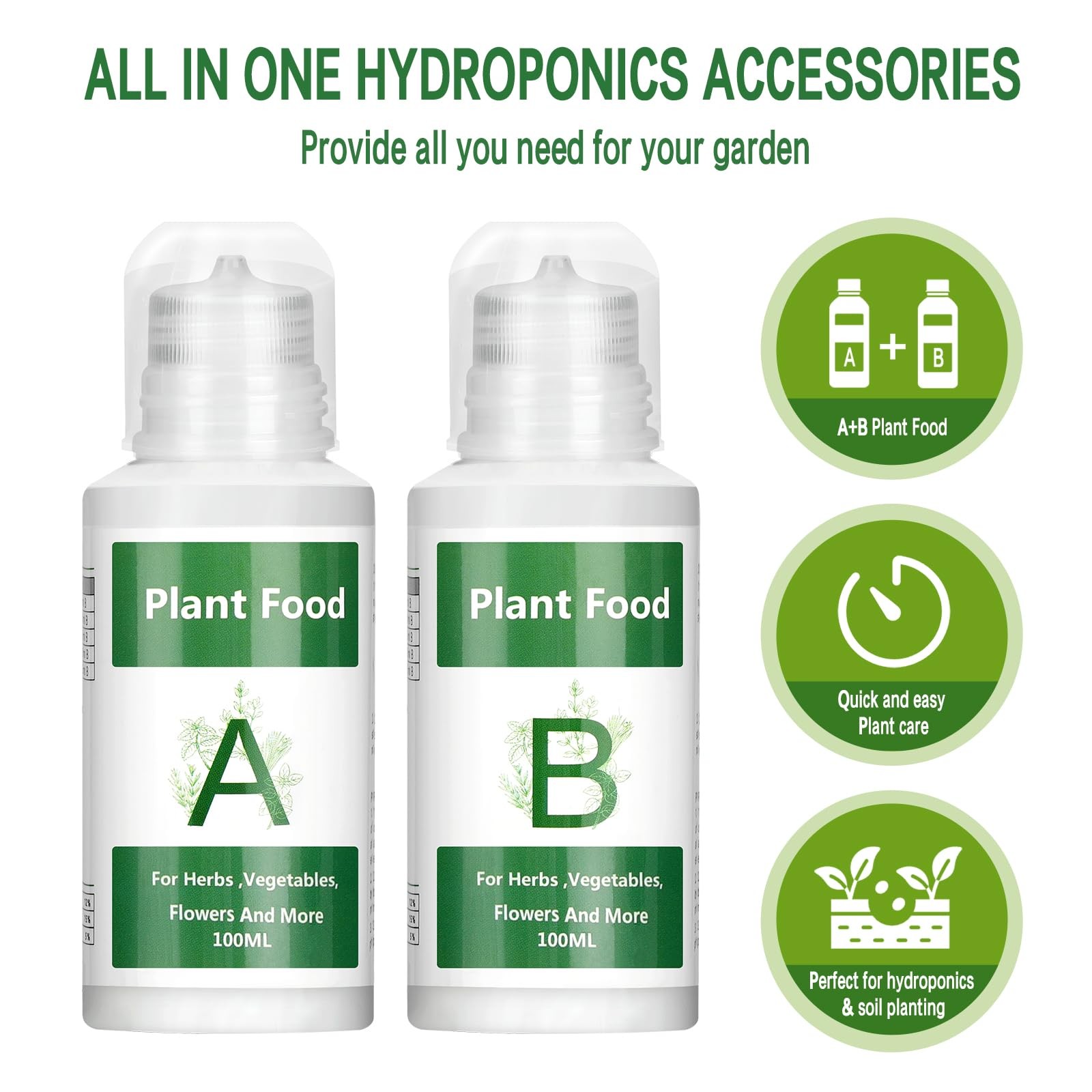 Hydroponic Nutrients a & B, 800Ml Plant Food for Indoor Growing System