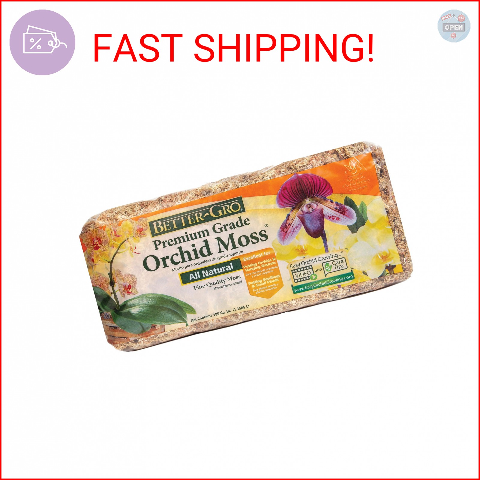 Better-Gro Premium Grade Orchid Moss – 100% Natural, Imported Sphagnum Moss for