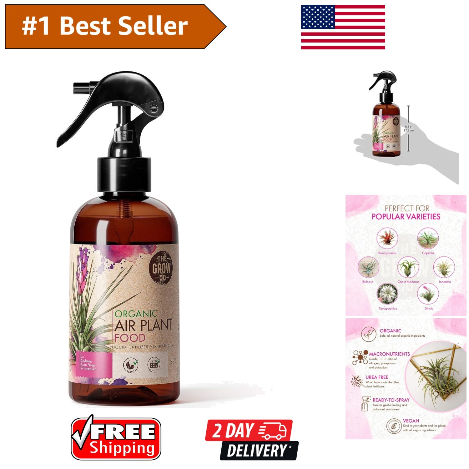 8 oz Organic Fertilizer Spray for Tillandsia & Bromeliads – Simple Care Solution