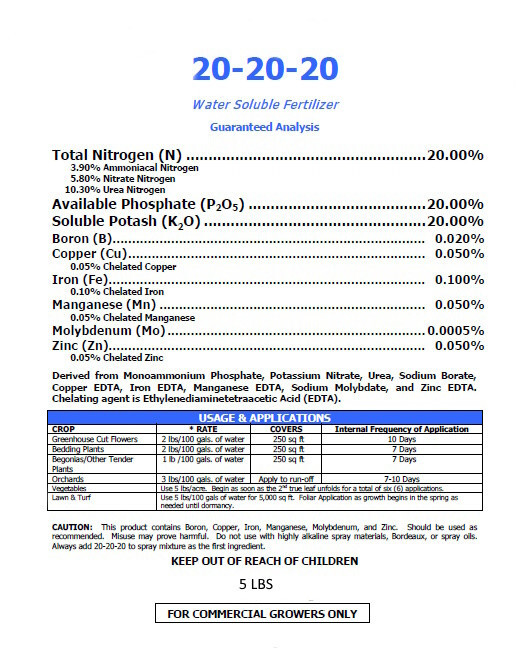20-20-20 Pro-Sol Premium Fertilizer For Commerical Growers $16.50-$47.95