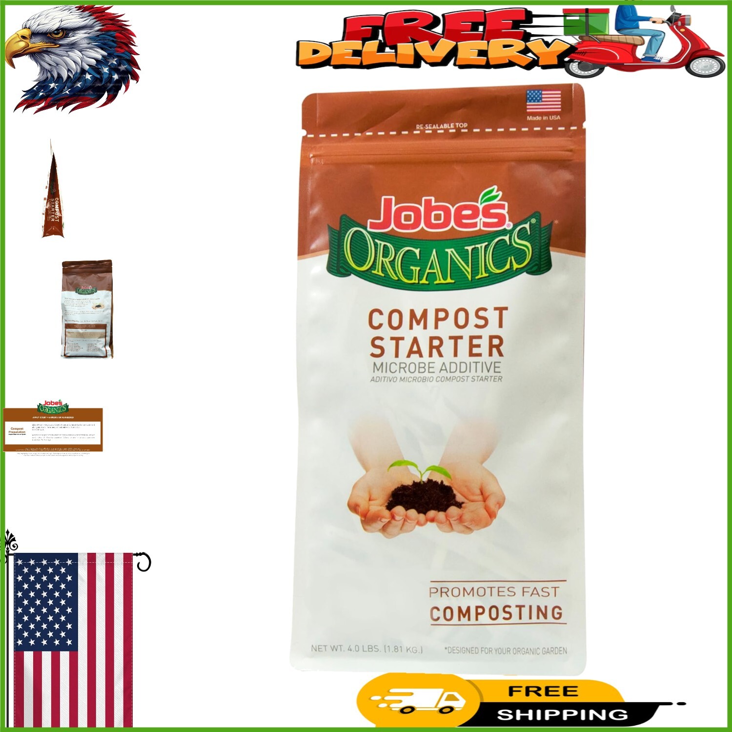 4 lbs Jobes Organic Compost Starter – Fast-Acting Fertilizer for Vibrant Growth