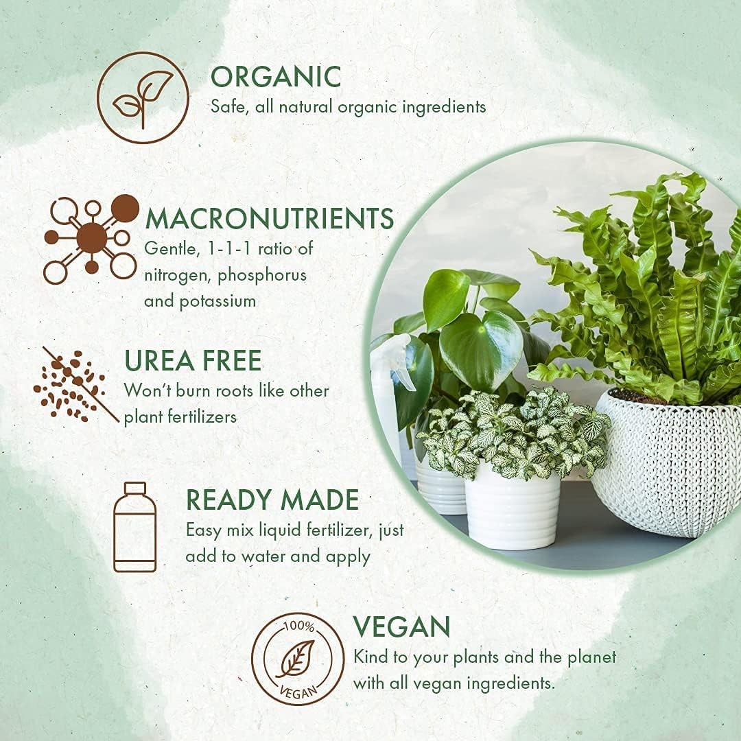 Organic Indoor Plant Food – All-Purpose Liquid Fertilizer – Best for Live Hou…