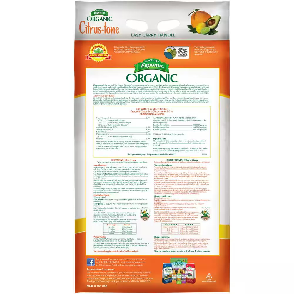 27 Lbs. Organic Citrus Tone Plant Food