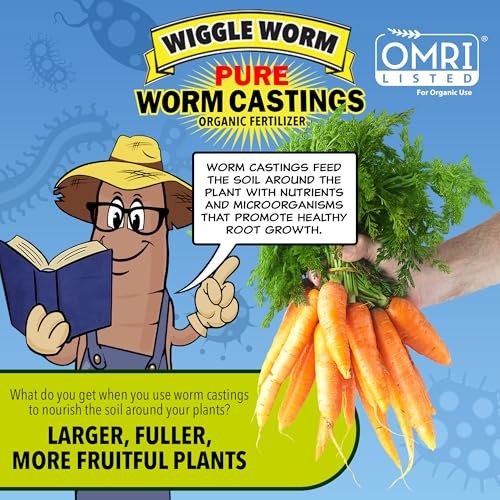 Wiggle Worm Worm Casting Fertilizer 15lb Granules Organic Soil Amendment