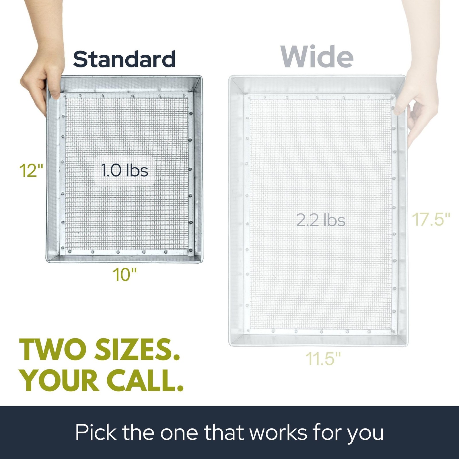 Soil Sifter, Standard Size (12 x 10 inches) with 1/8-inch Mesh, Garden Sieve …