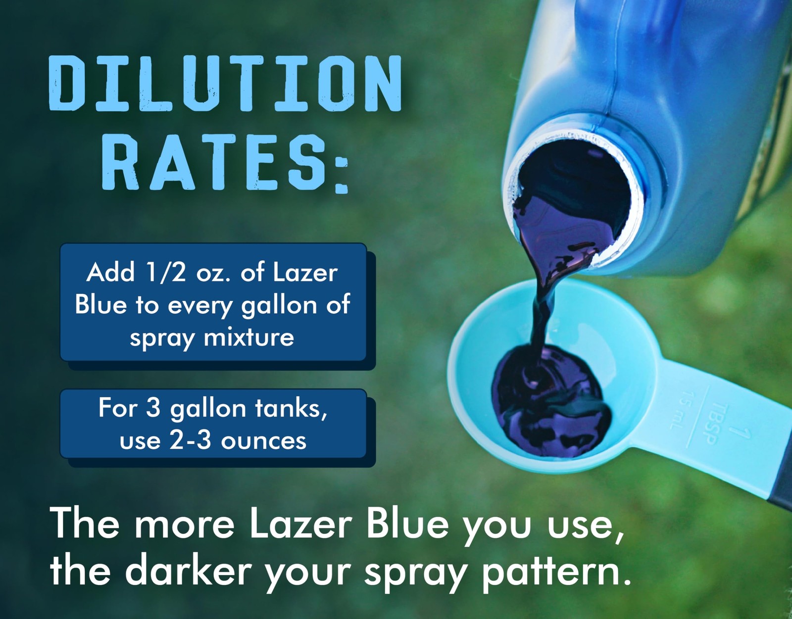Liquid Harvest Lazer Blue Concentrated Spray Pattern Indicator 16 Ounces
