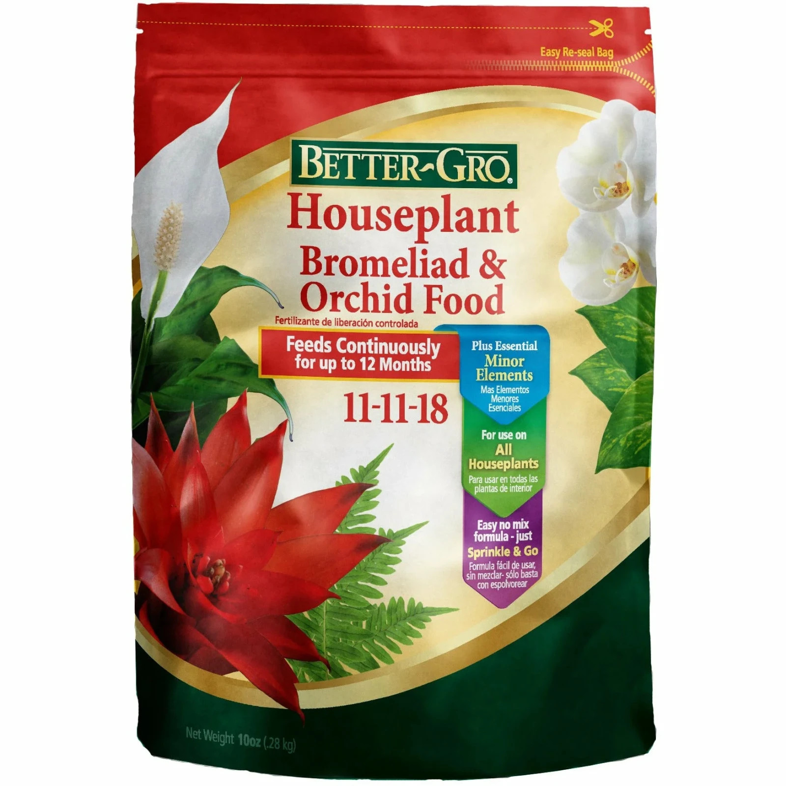 Better Gro Orchids Bromeliads 11-11-18 Houseplant Slow Release Plant Fertilizer