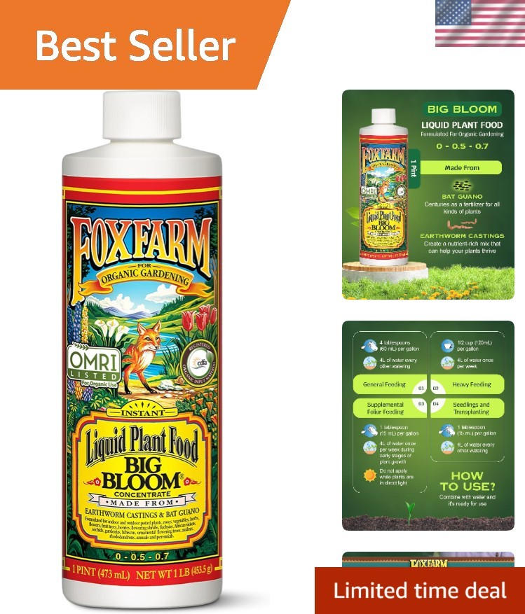 All-Natural Big Bloom Plant Food Concentrate – 16oz for Flowers & Herbs Growth