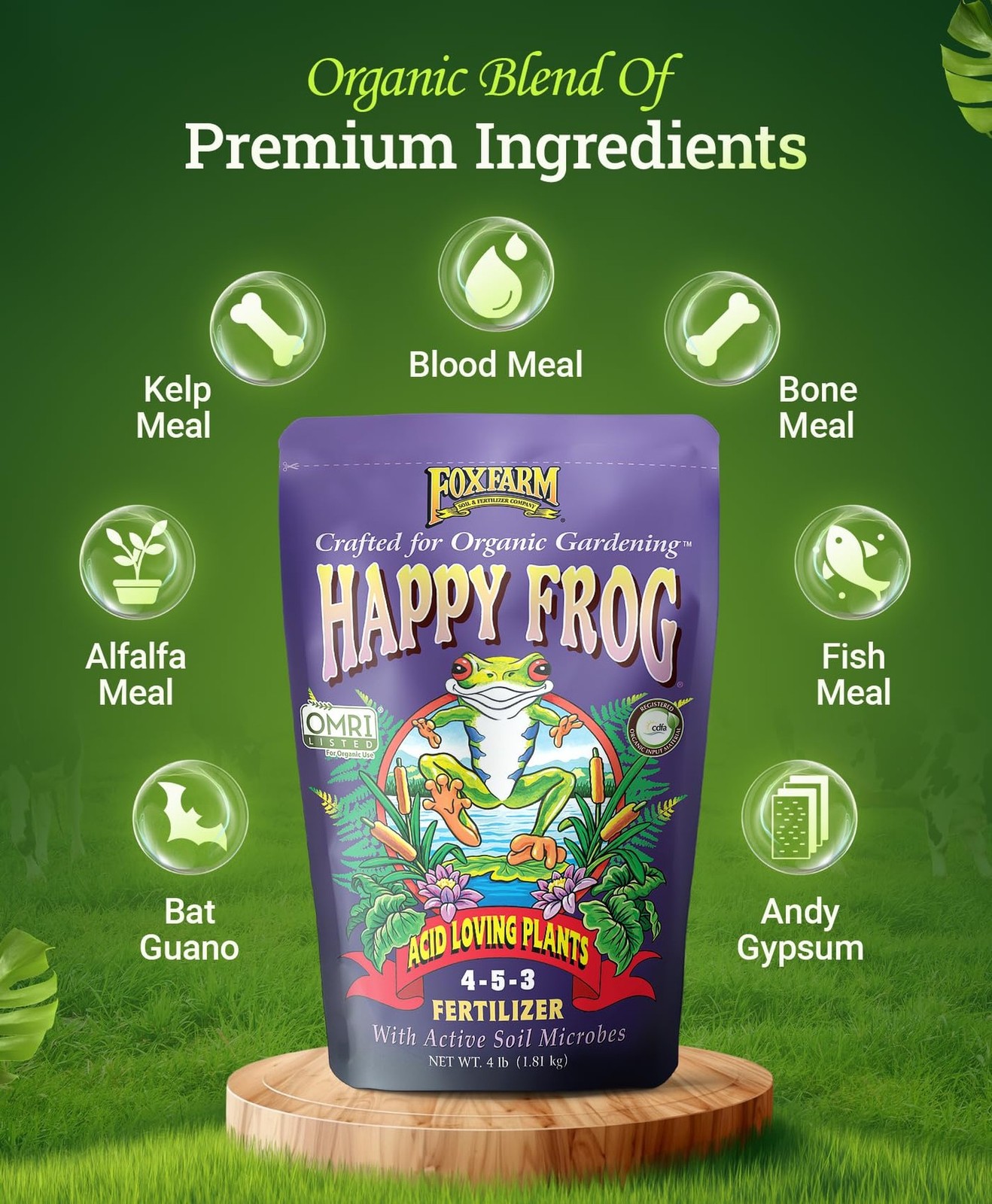 FoxFarm Happy Frog Acid Loving Plant Fertilizer, Slow-Release Fertilizer for …