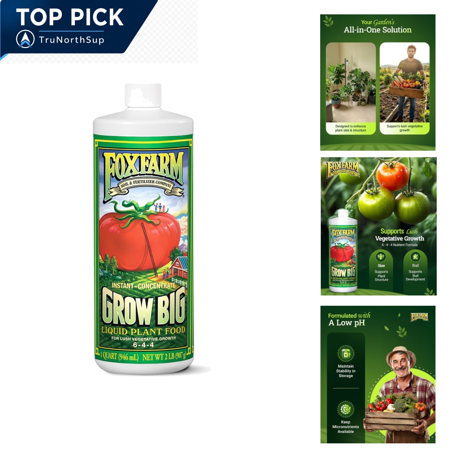 Foxfarm Grow Big Liquid Plant Food 1 Quart – High-Performance Fertilizer for …