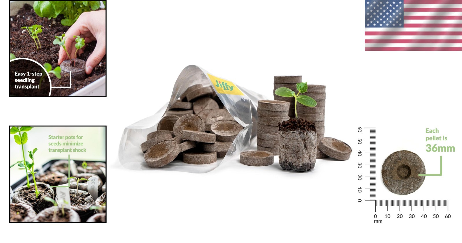 100 Count Peat Soil Pellets 36mm – Indoor Seed Starter for Healthy Transplants