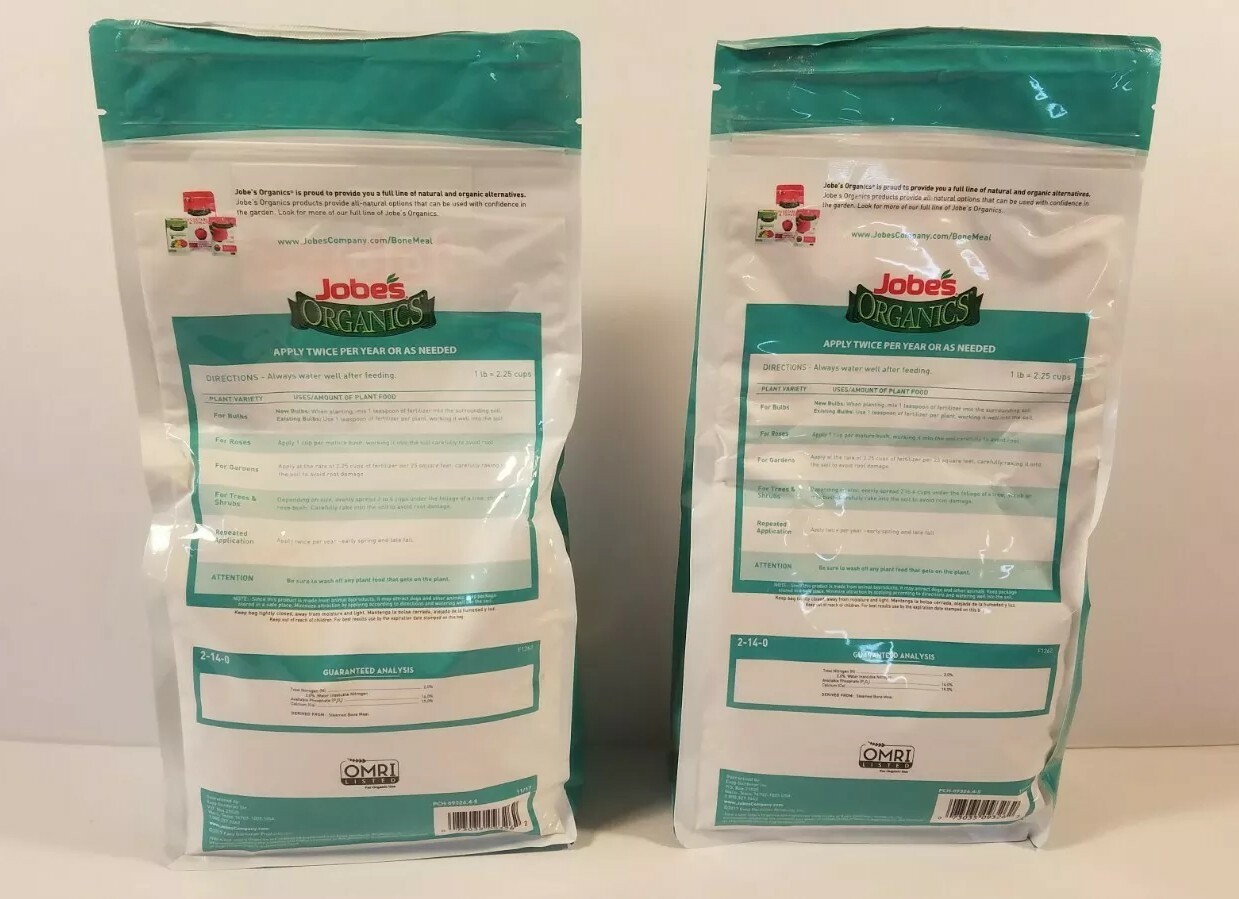 Organic Bone Meal Plant Food Fertilizer TWO – 4lb bags Jobes 09326 – 8 lbs TOTAL