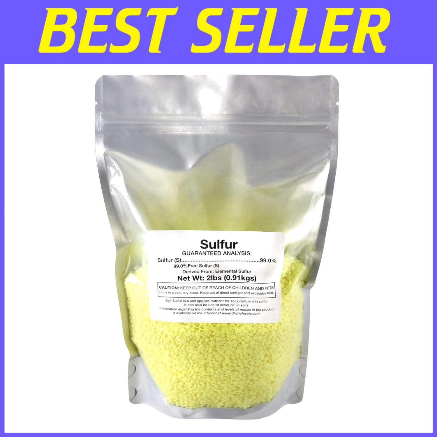 Sulfur Bag 2lb Organic Plant Fertilizer, Garden Pl