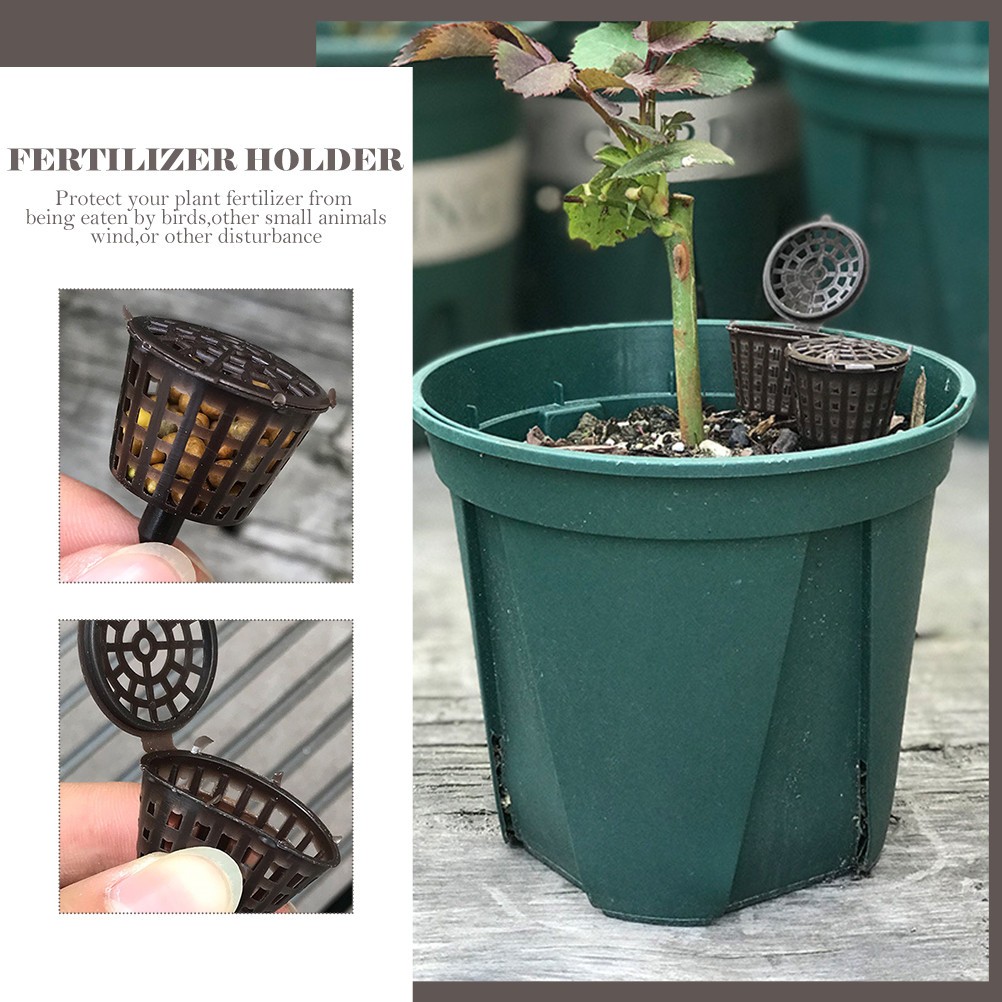 20Pcs Plastic Bonsai Fertilizer Holders for Storage Durable Coffee Color