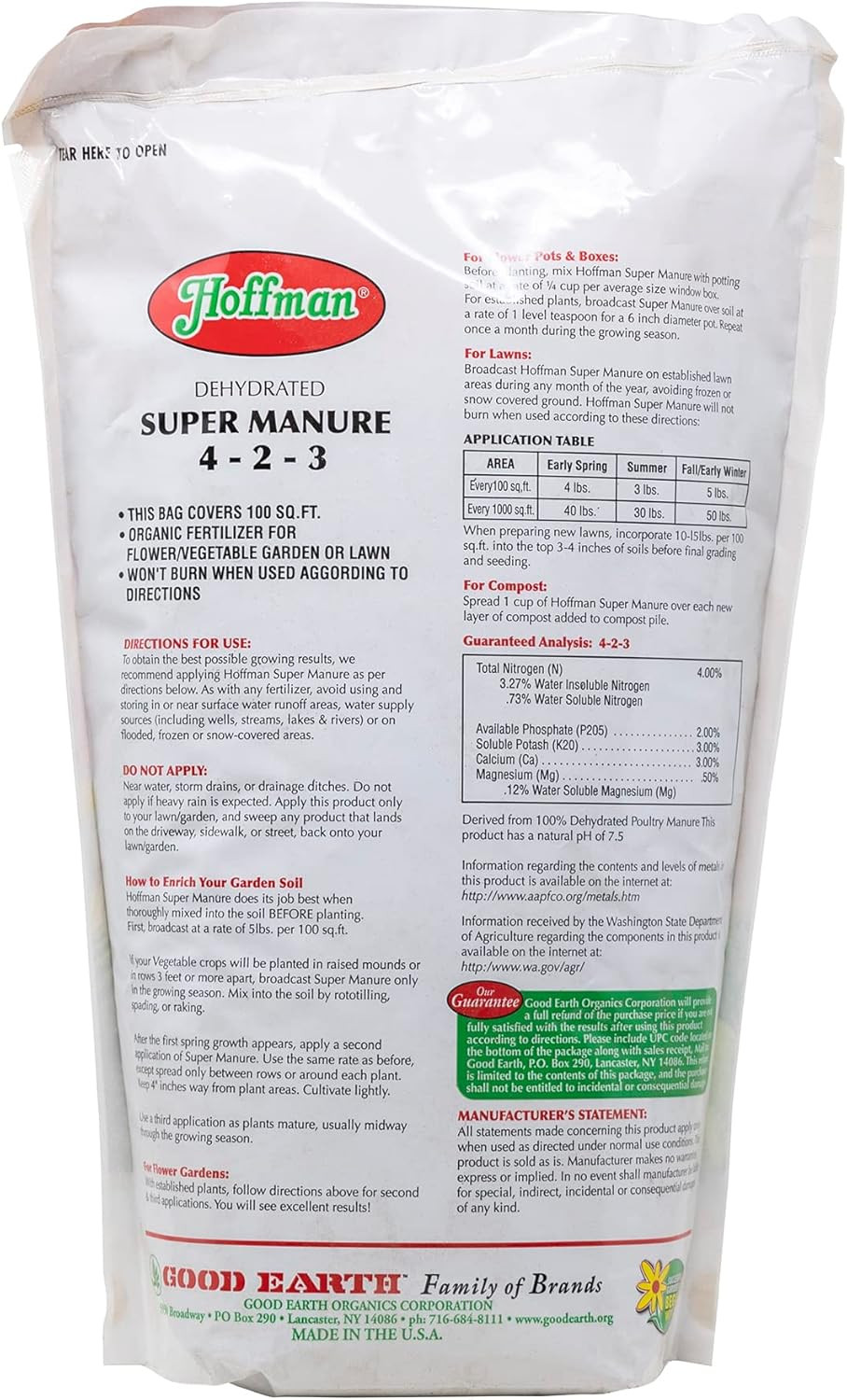 20505 Dehydrated Super Manure 4-2-3, 5 Pounds