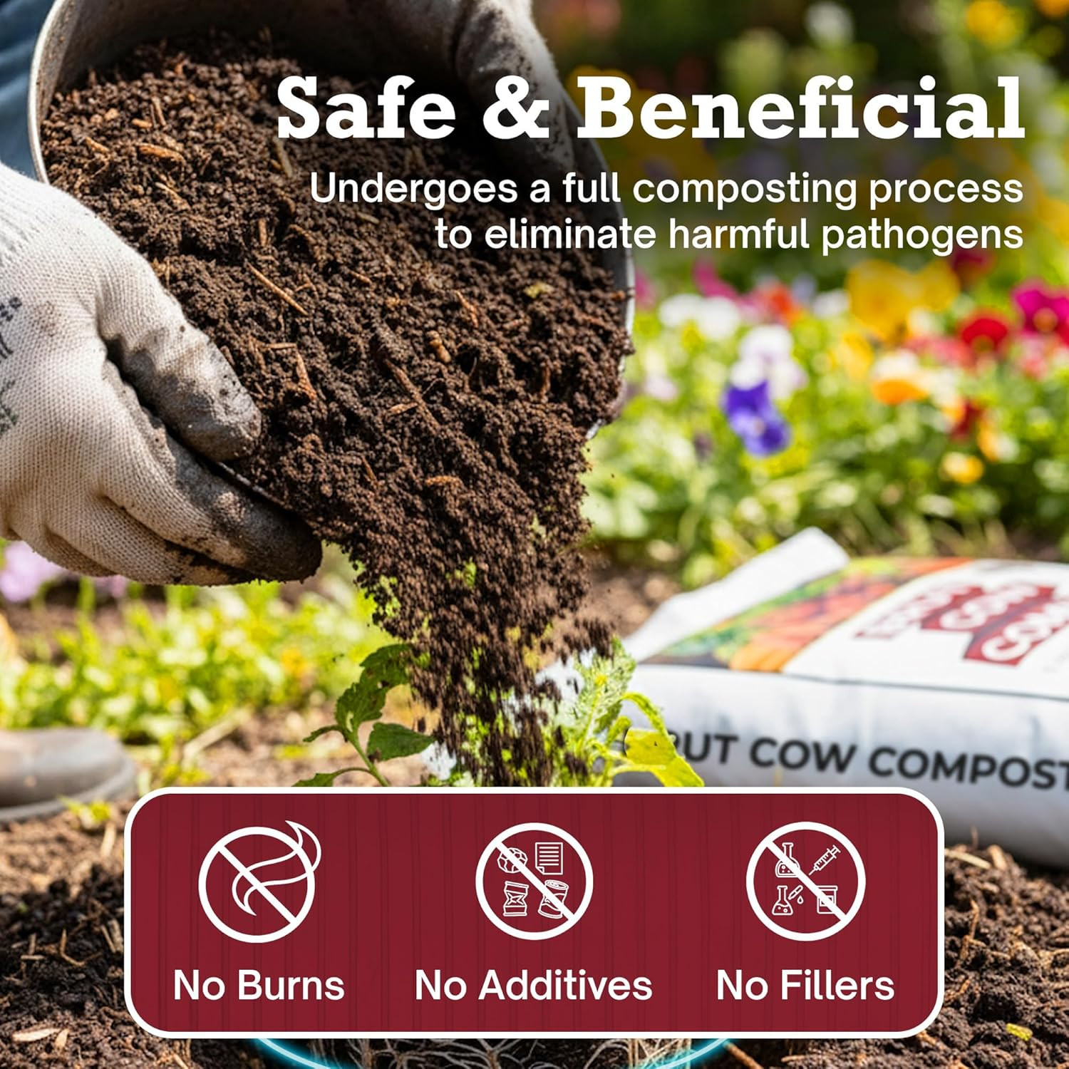 Brut Cow Compost – Nutrient-Rich Composted Cow Manure Organic Soil Amendment – 1