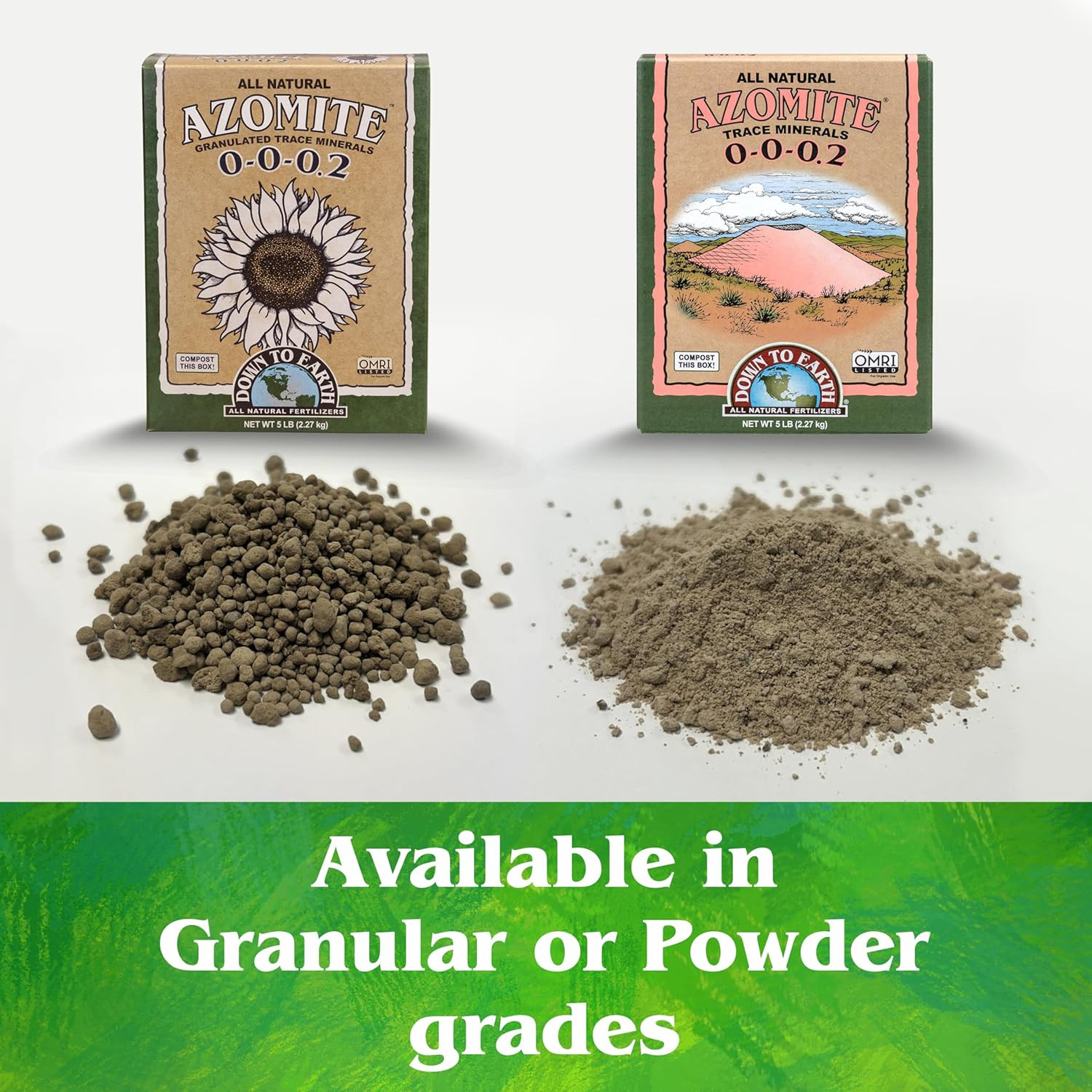 Down to Earth Organic White Azomite Powder for Improving Plant Growth 0-0-0.2, 5
