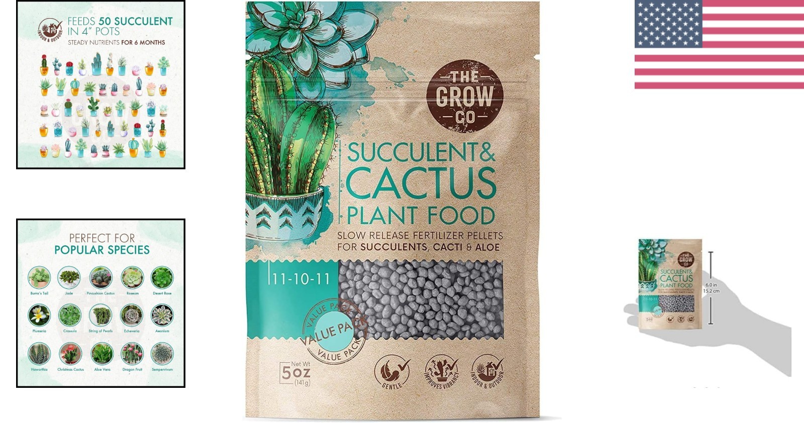 Succulents & Cactus Plant Food – 5oz Slow Release Fertilizer for Healthy Growth