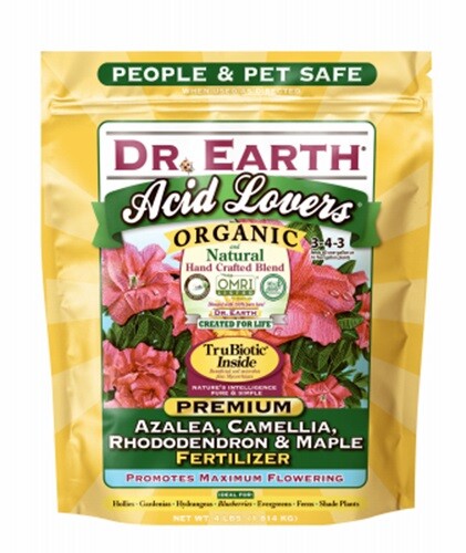 Dr. Earth 703P 4 Lb Acid Lovers Organic Azalea Camellia Rhododendron Fertilizer