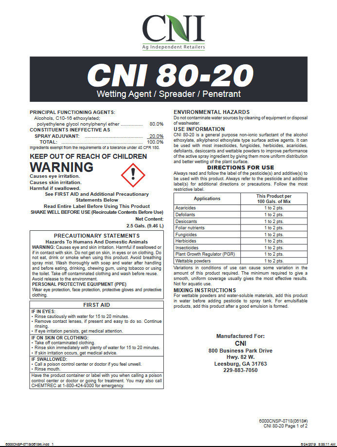 CNI 80/20 Nonionic Surfactant for Herbicides (TopSurf, Sticker) 1 Gallon