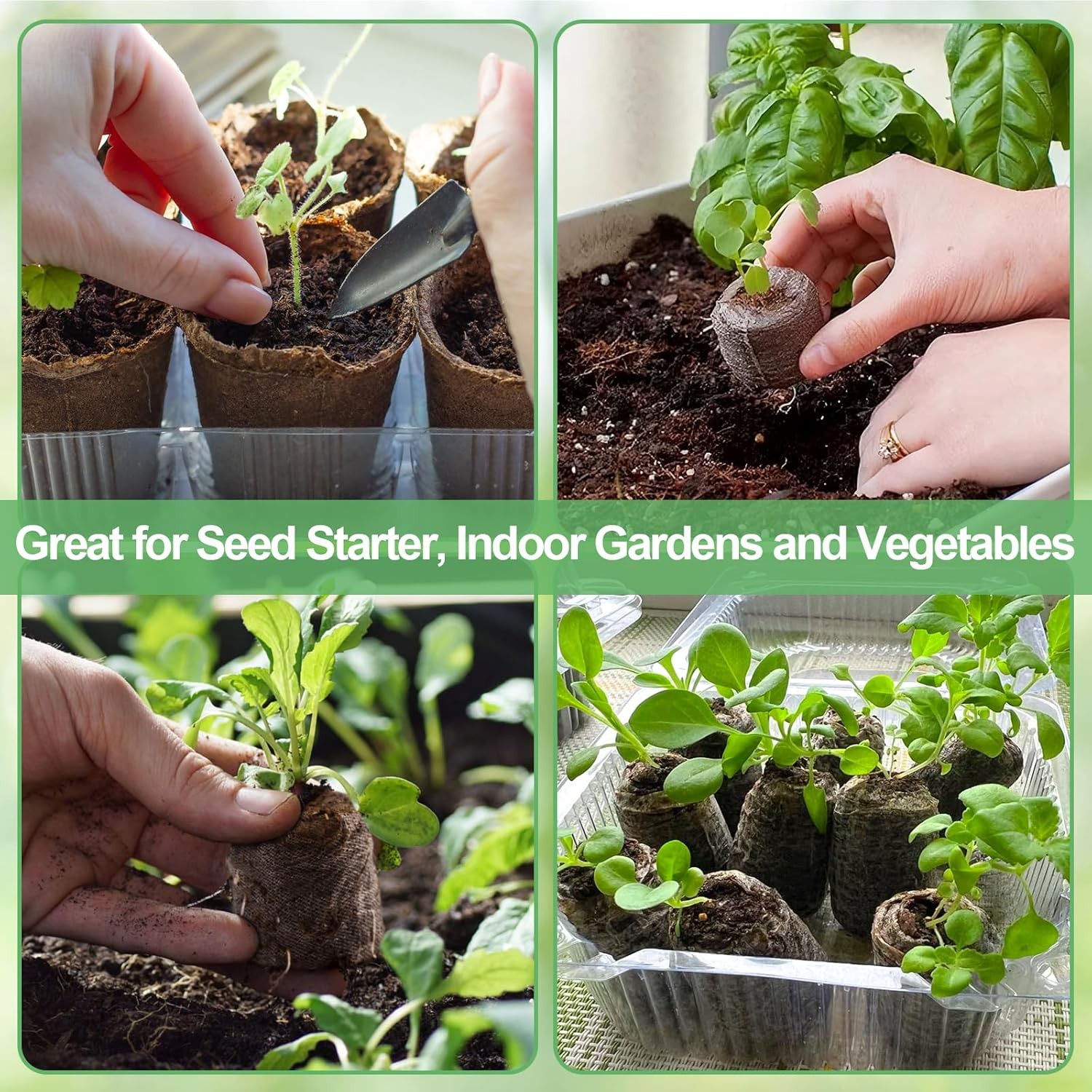 100 Pcs 50Mm Seed Starter Peat Pellets for Seedlings- Compressed Seed Starter Po