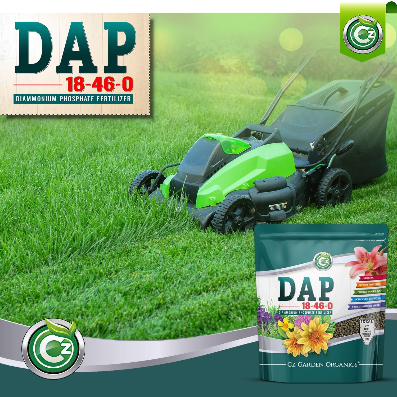 18-46-0 DAP Fertilizer – Made in USA – Nitrogen and Phosphorus Plant Food for In