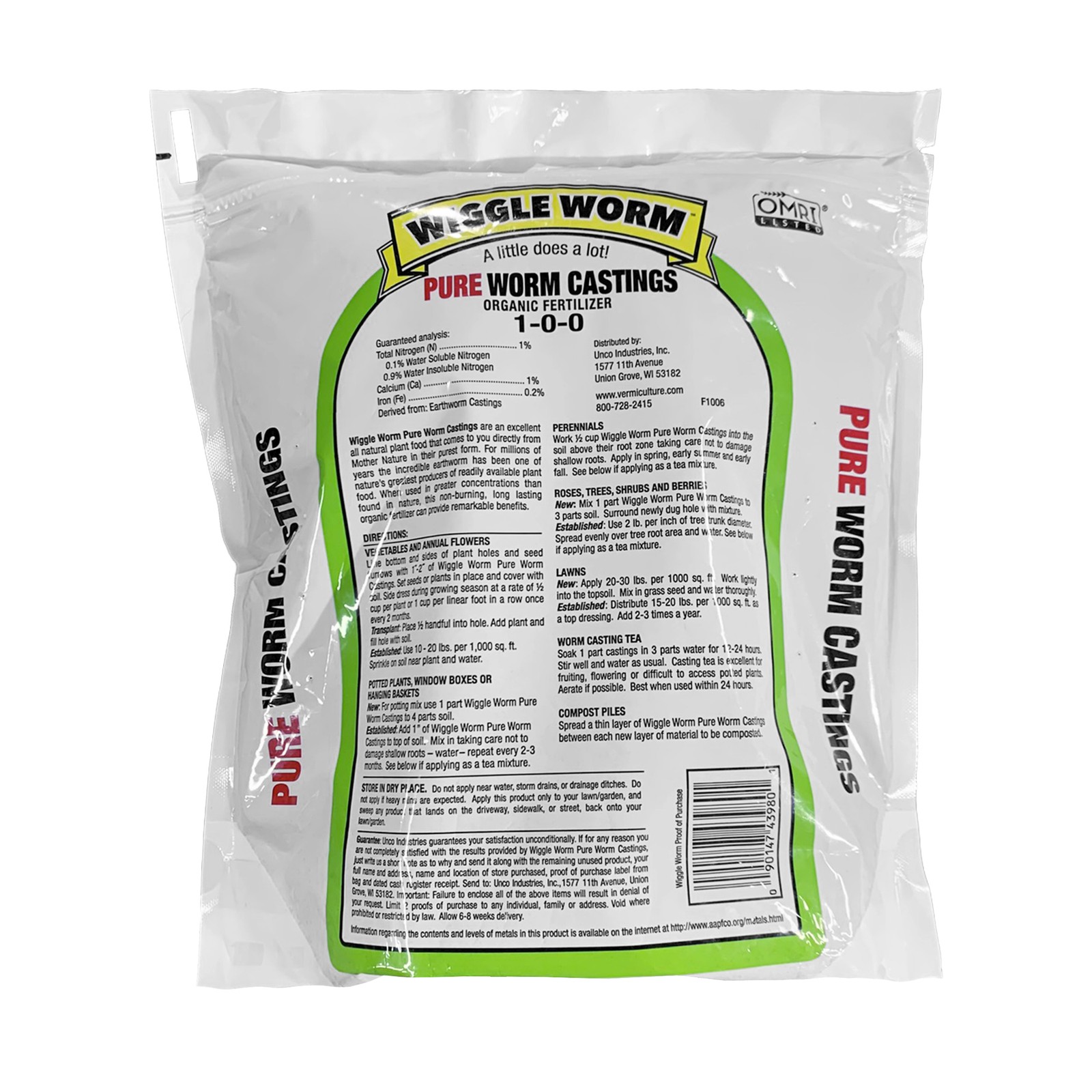 Unco Industries WIGGLE WORM Organic Earthworm Castings- 4.5 lbs (Pack of 3)