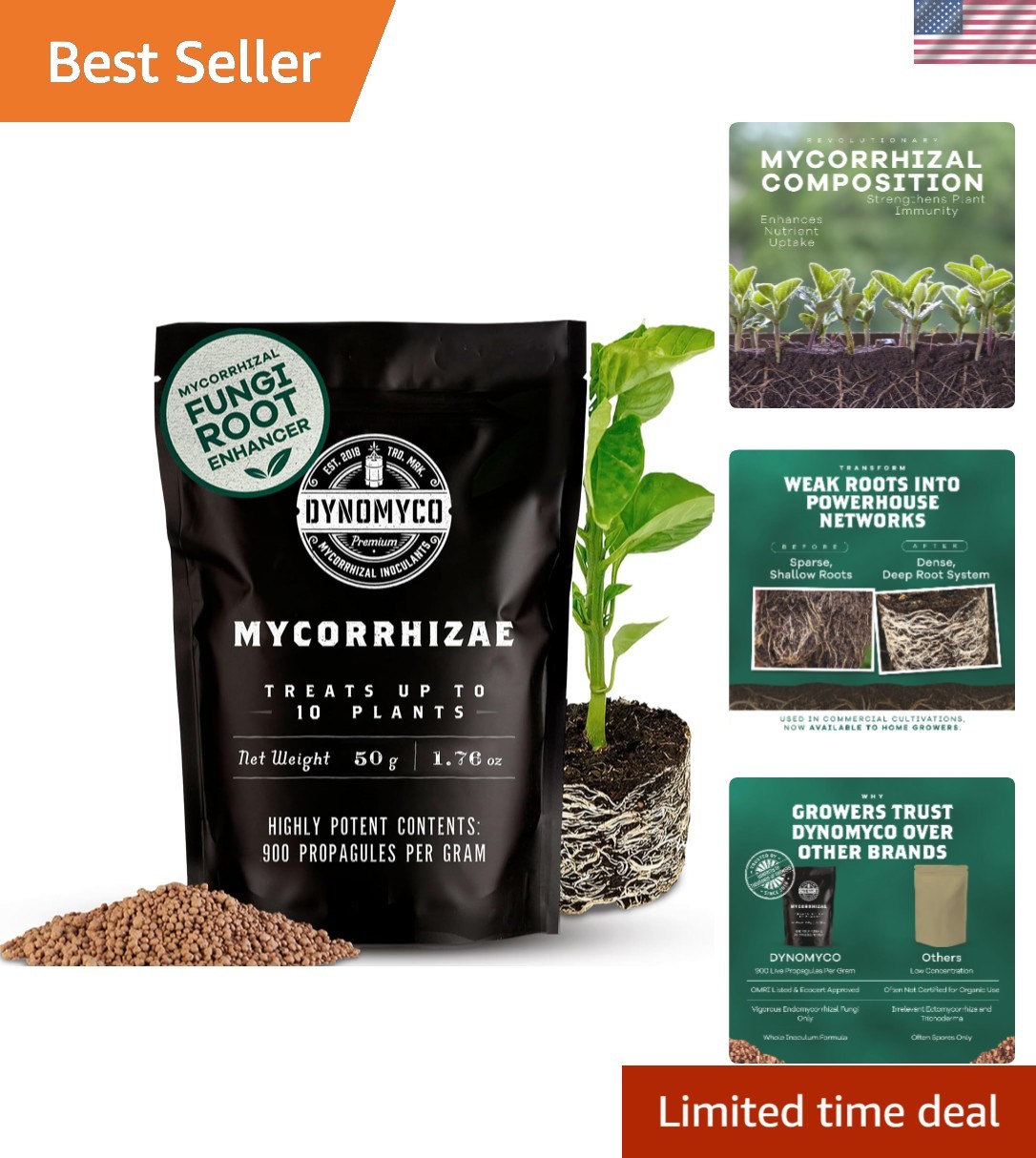 All-Natural Mycorrhizal Fungi (50g) – Boost Root Growth for 10 Plants Easily