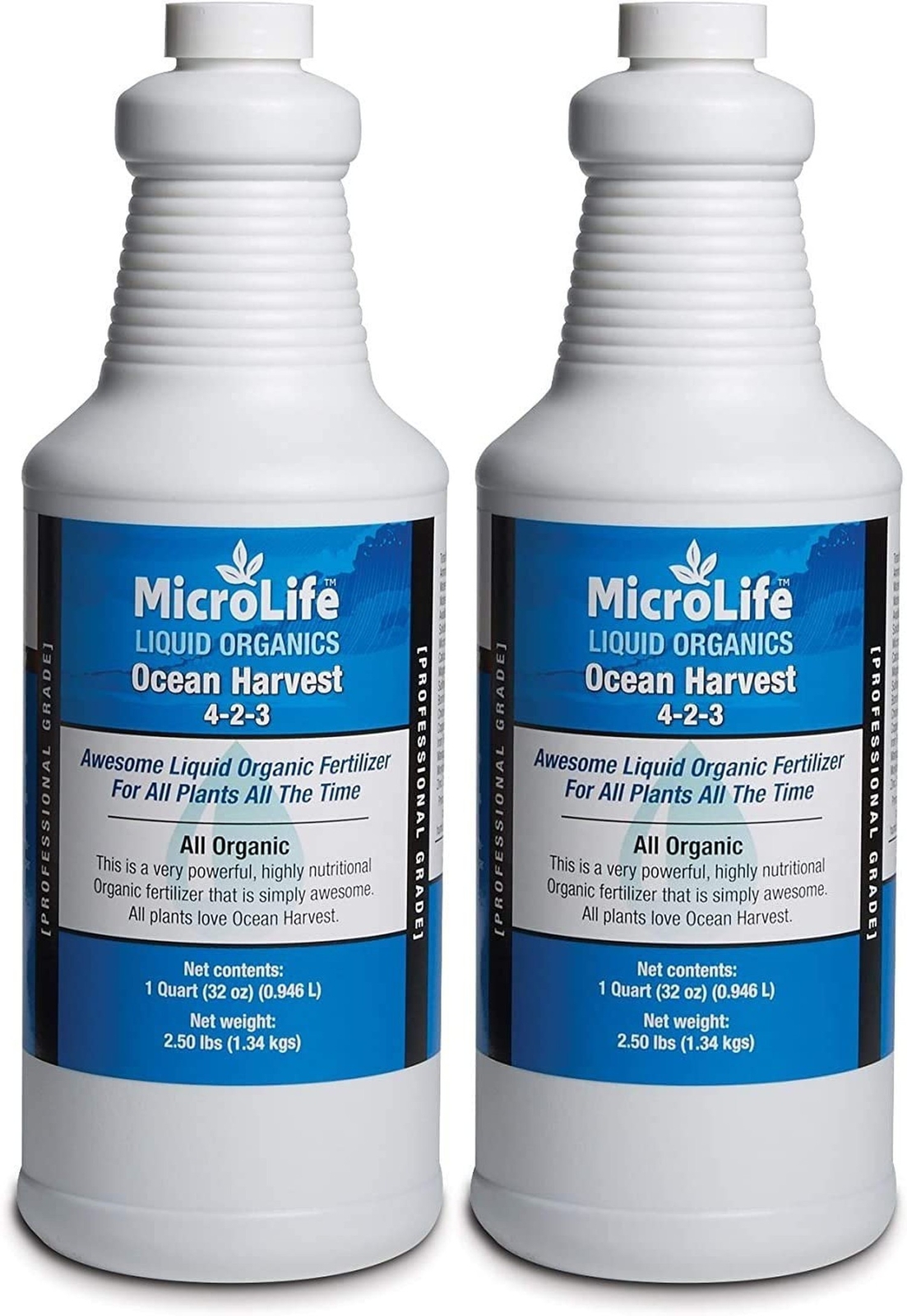 Ocean Harvest (4-2-3) Professional Grade Organic Liquid Fertilizer Concentrat…