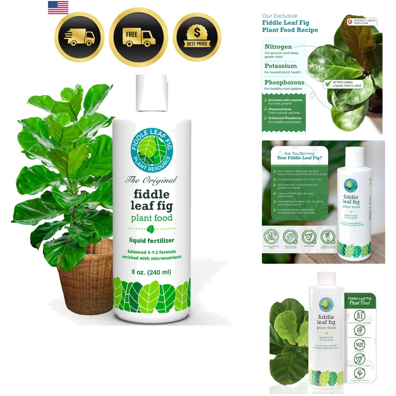 3‑1‑2 Balanced NPK Liquid Fertilizer for Larger Leaves, Stronger Roots & Stea…