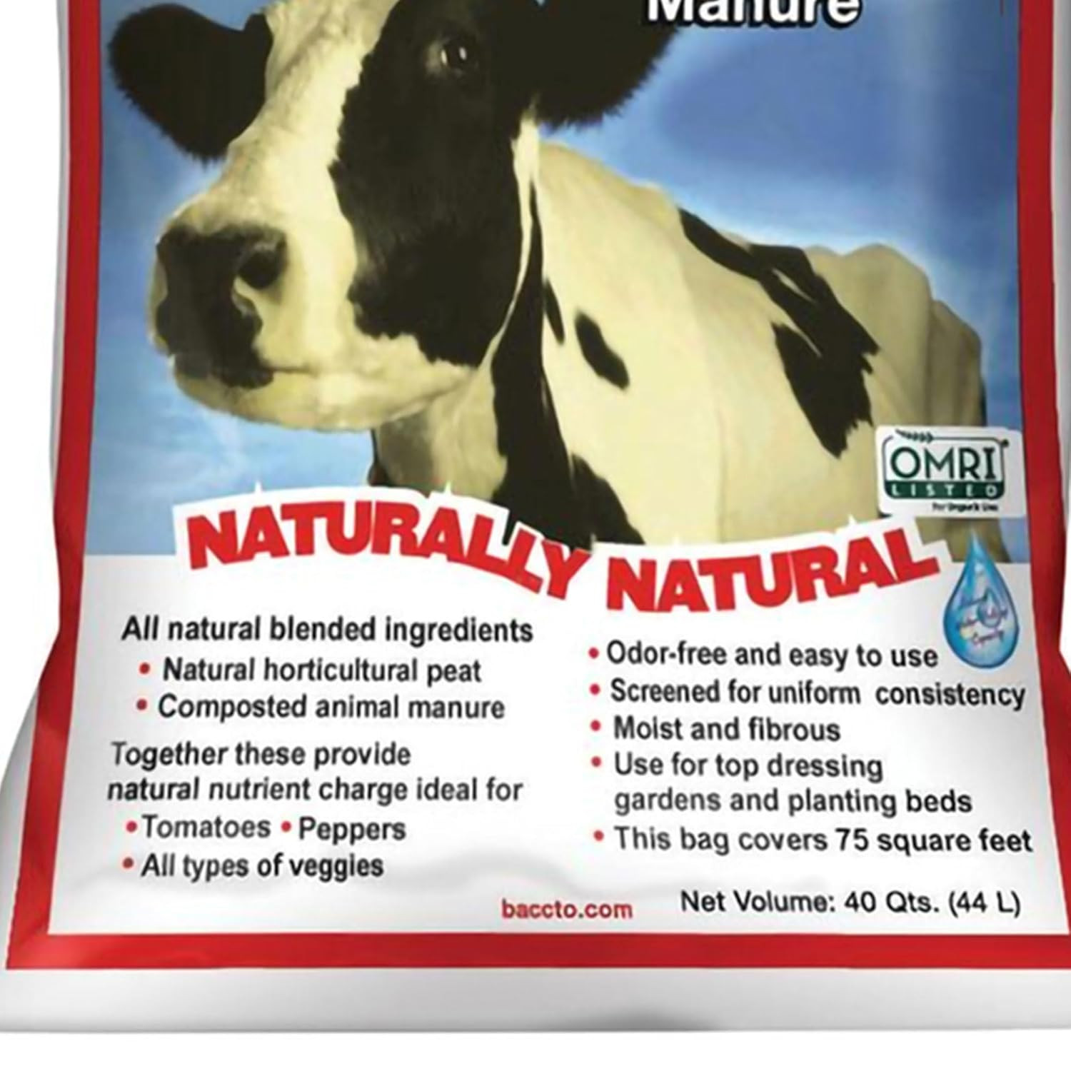 Michigan Peat Baccto Wholly Cow Horticultural Compost and Manure for Soil Amendm
