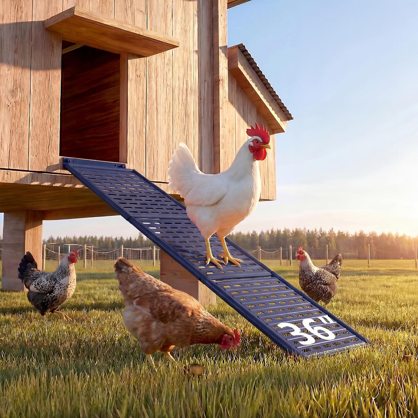Lilyang Heavy Duty Chicken Coop Ladder Ramp Weather-Resistant Non-Slip Design