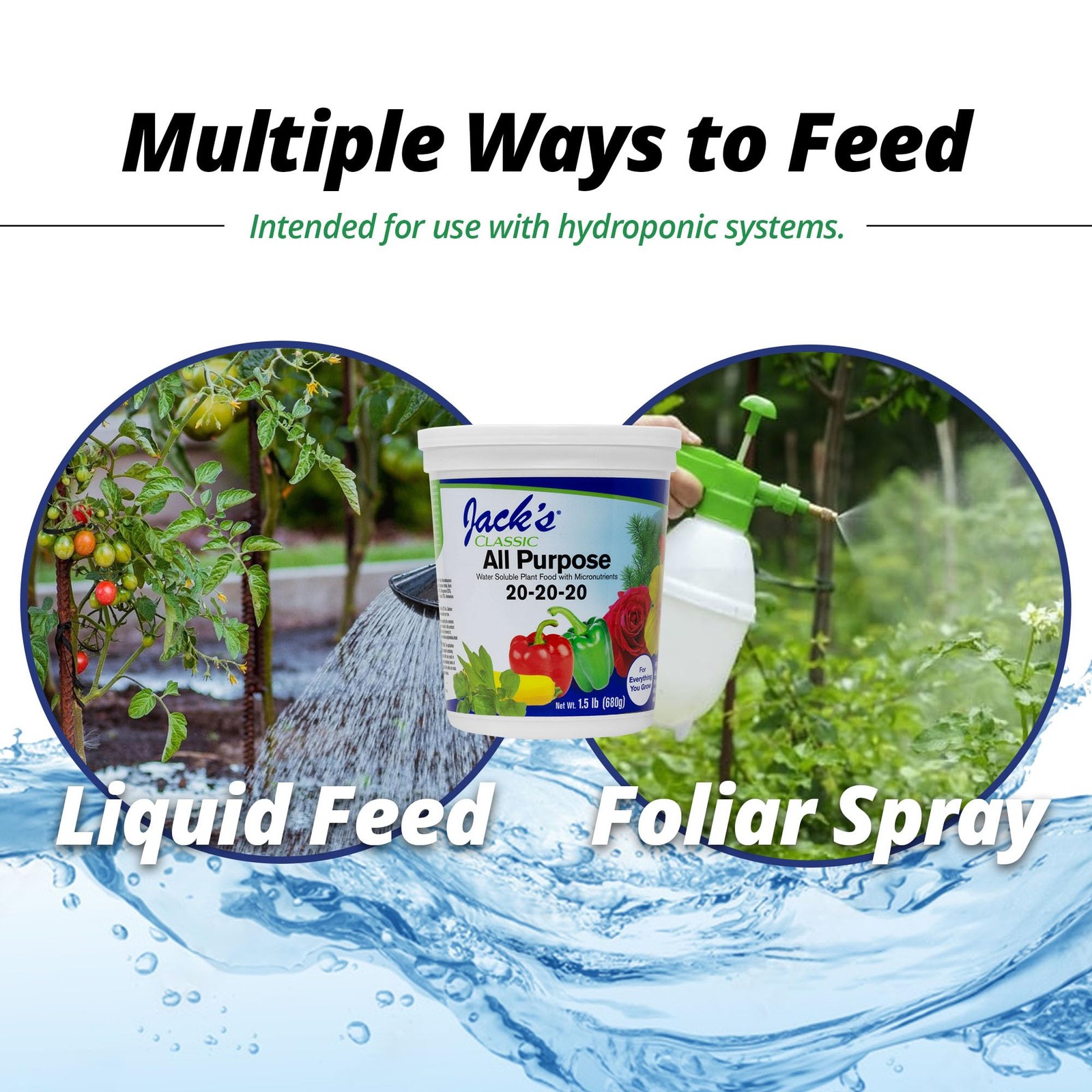 New Best Jack’s Classic All Purpose 20-20-20 Water Soluble Plant Food 1.5lbs