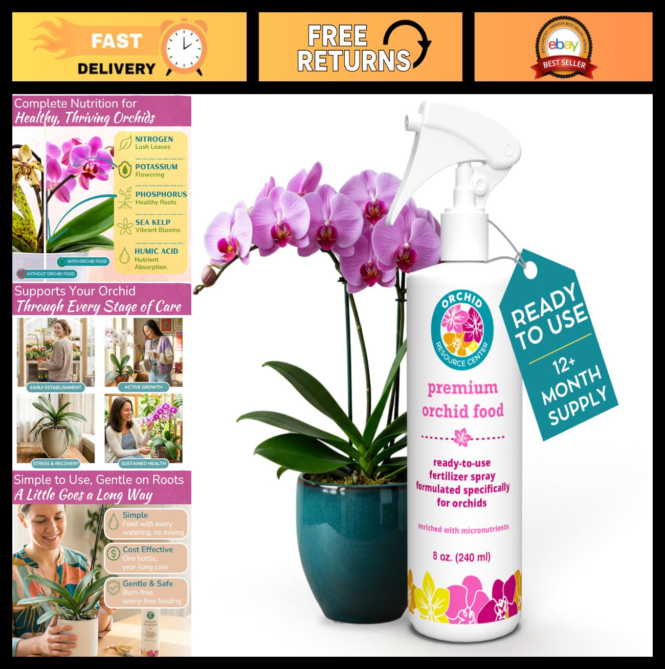 Nourishing Orchid Fertilizer Spray – Liquid Plant Food Mist for Vibrant Blooms &