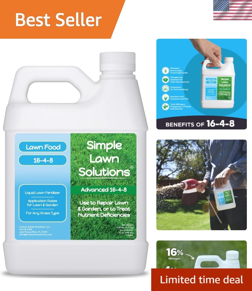 Advanced 16-4-8 Lawn Fertilizer – Liquid Lawn Food Spring & Summer Concentrat…