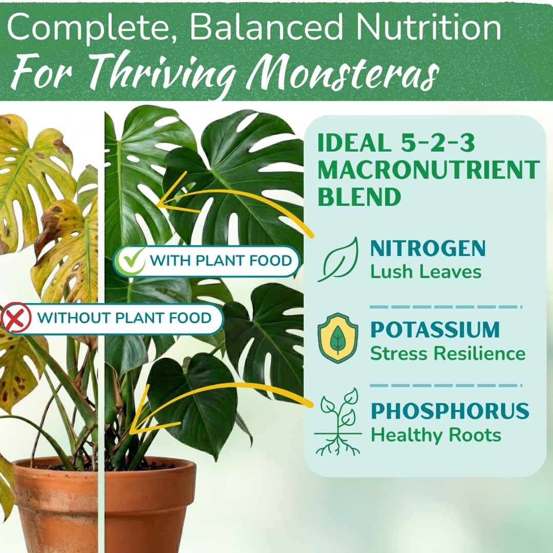 Monstera Plant Food 5-2-3 NPK Liquid Fertilizer for Tropical Plants 8 oz