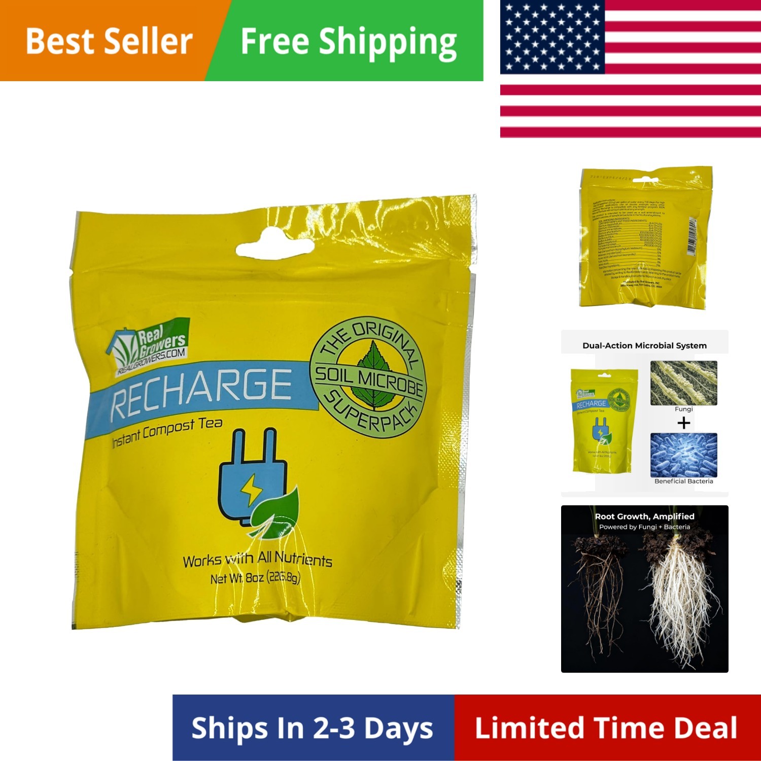 Recharge – 8oz | Mycorrhizae Soil Microbe Inoculant for Living Soil & Coco Co…