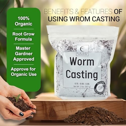 Worm Castings Organic Plant Food 2 lb Granules Indoor Outdoor Garden Soil