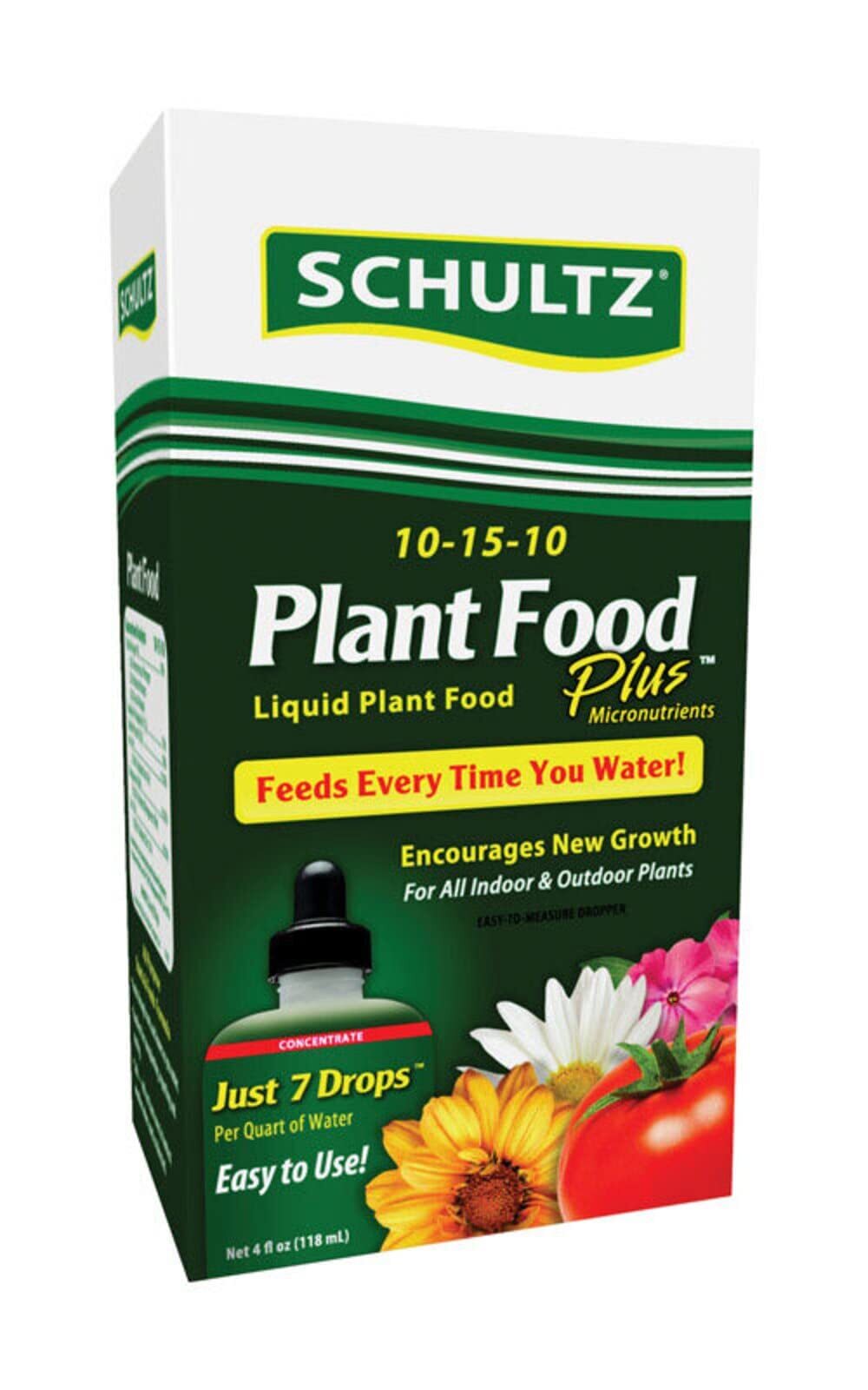 Schultz All Purpose Liquid Plant Food + Micronutrients 10-15-10, 4 oz In/Outdoor