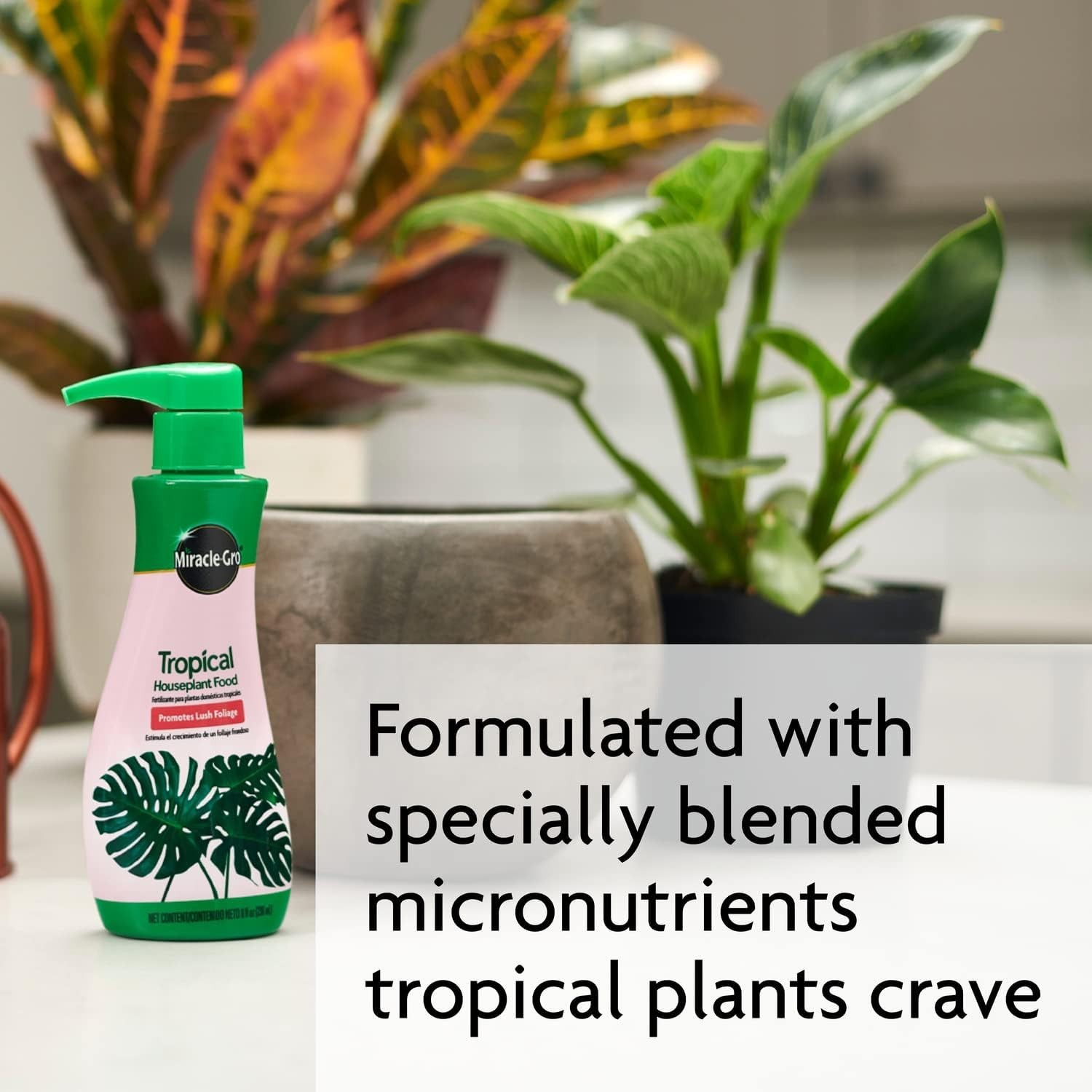 Tropical Plant Food Liquid Fertilizer 16 Ounces Full Coverage for Indoor Plants