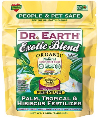 (4) ea Dr Earth 75064 1 lb Exotic Blend Palm Tropical & Hibiscus Fertilizer