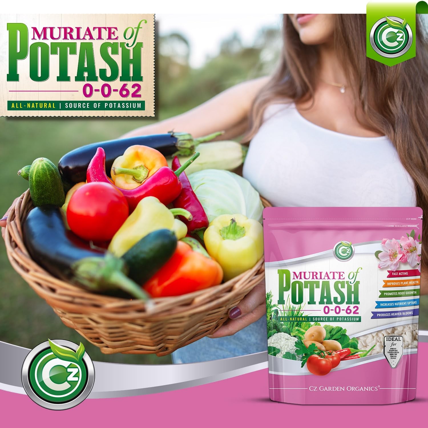 Muriate of Potash 0-0-62 Fertilizer Cz Garden Organics 5LB