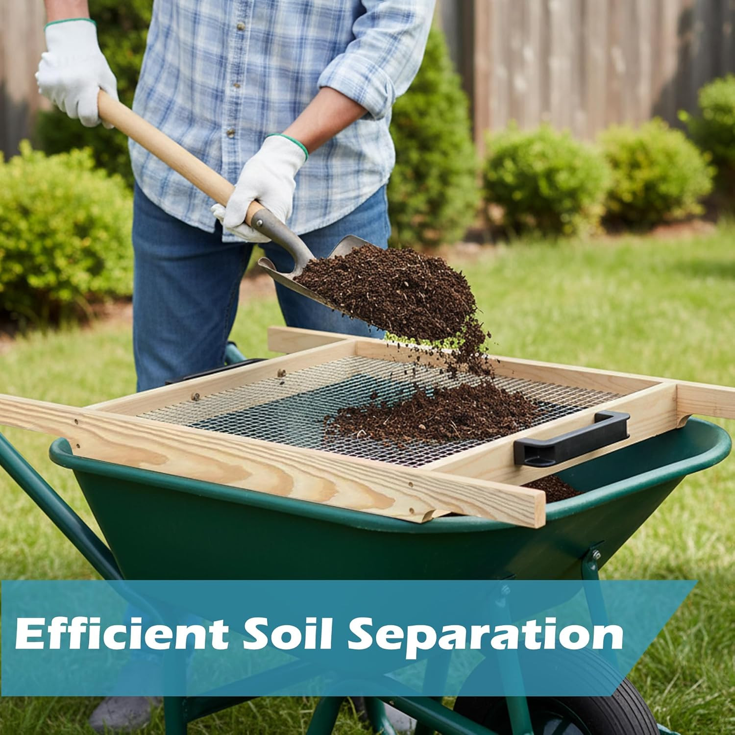 Large Soil Sifter, Rock Sifter Garden Sieve Soil Dirt Leaves for Gardening,