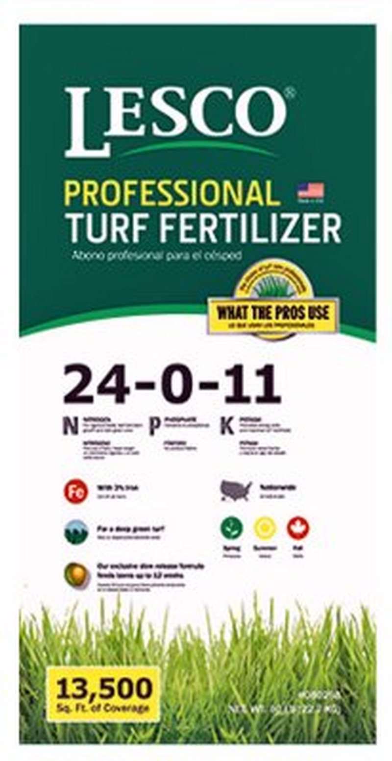 Lesco Professional 080258 Turf Fertilizer, 24-0-11 Formula, 50 Lbs.,13,500-Sq. F