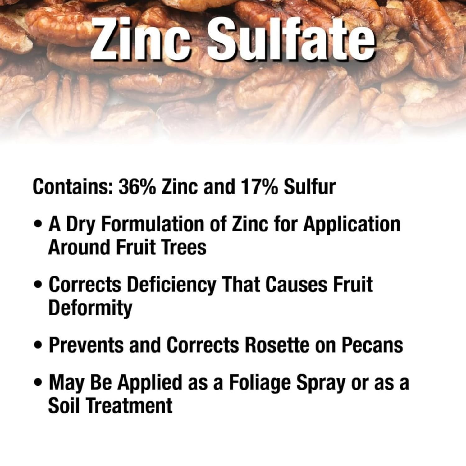 Hi Yield Zinc Sulfate 3.25 lb Garden Fertilizer Soil Treatment