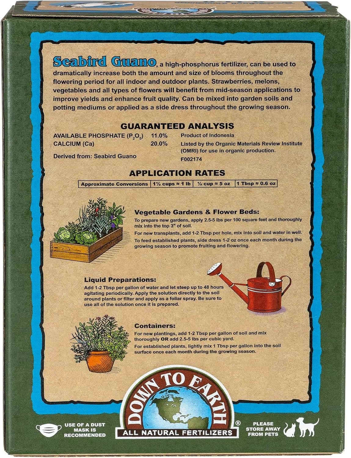 All Natural 5 lb Seabird Guano Fertilizer – Boosts Blooms & Soil Health