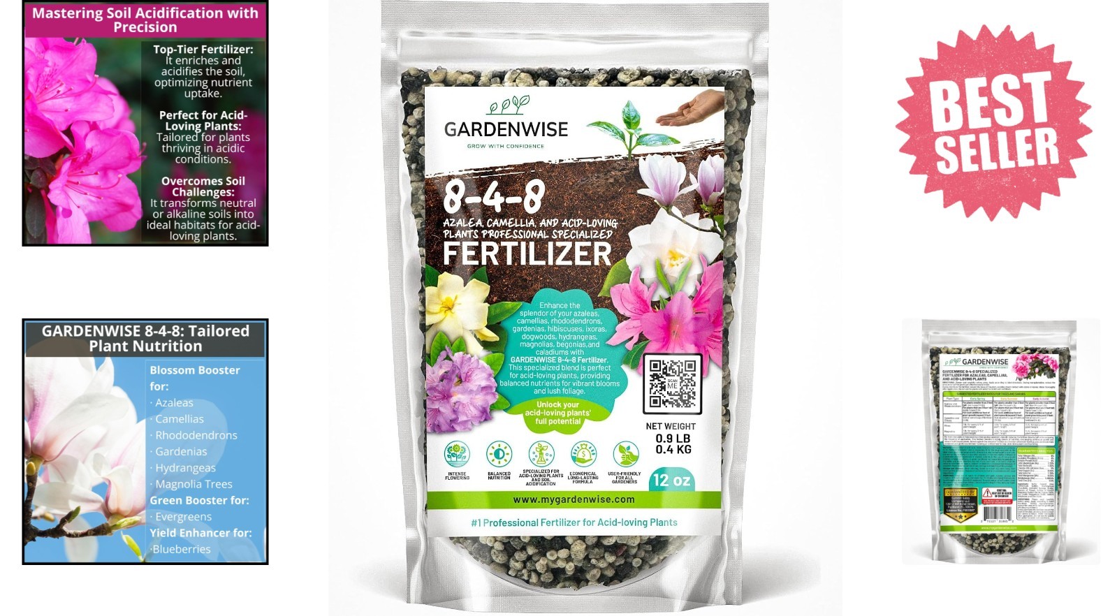Eco-Friendly 8-4-8 Fertilizer 12 OZ – Nourishment for Gardenias & Rhododendrons