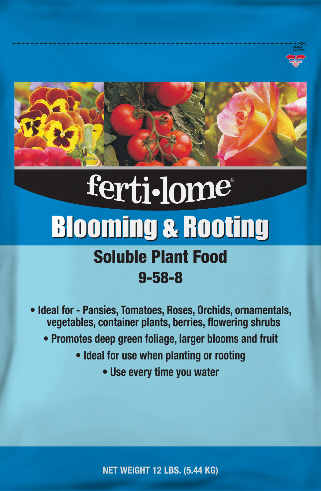 Fertilome Blooming & Rooting Plant Fertilizer food 12 lb water soluble 9-58-8
