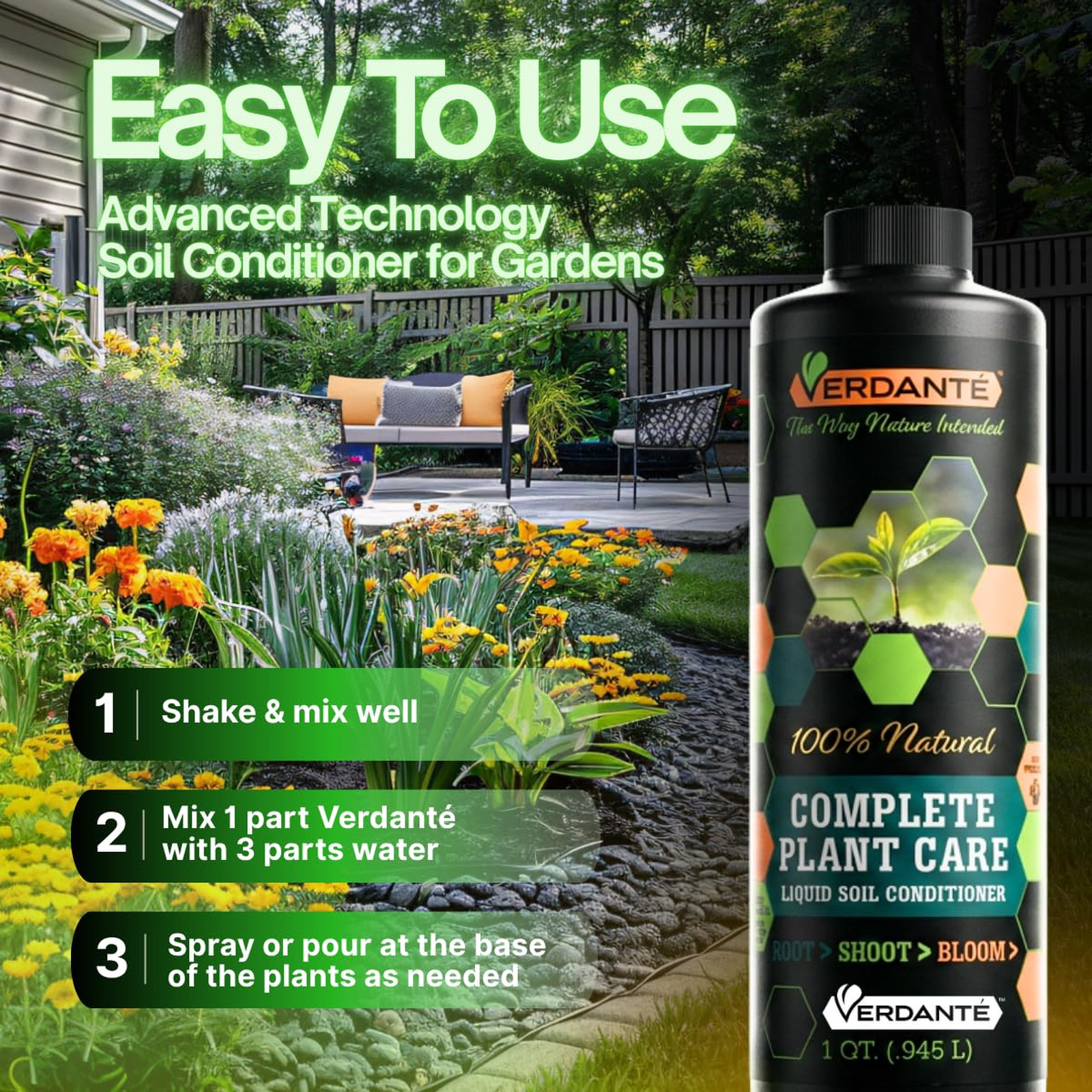 Liquid Soil Conditioner Concentrate 1 Gallon OMRI Listed for Lawn Garden Indoor