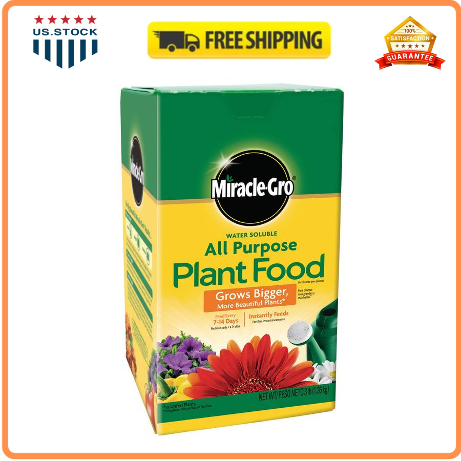 Miracle-Gro Water Soluble All Purpose Plant Food Fertilizer 3 lbs Indoor Outdoor